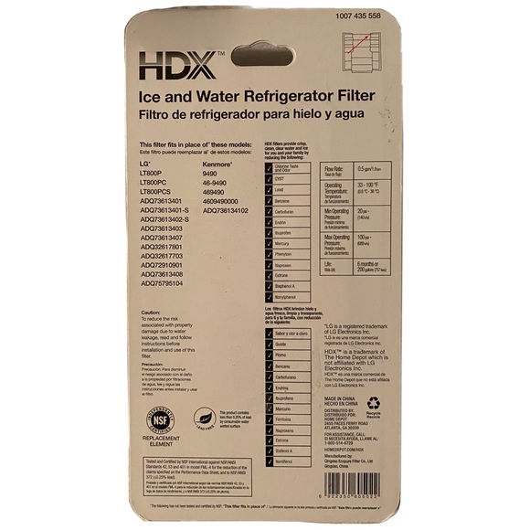 HDX Home Depot FML-4 Refrigerator Ice & Water Filter for LG LT800P 2PK - Picture 2 of 2